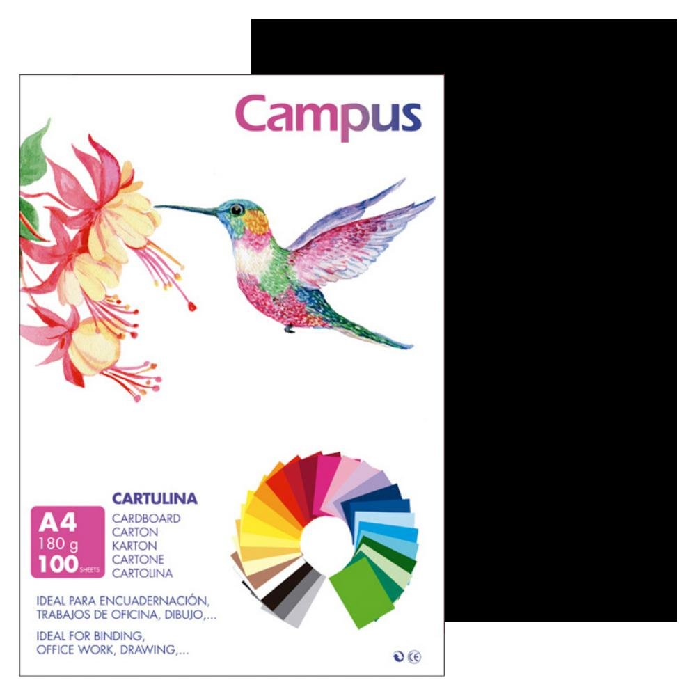 Cartulina Campus A4 180g Negro