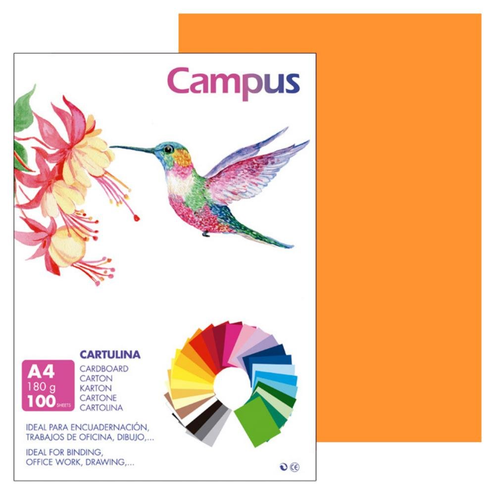 Cartulina Campus A4 180g Naranja