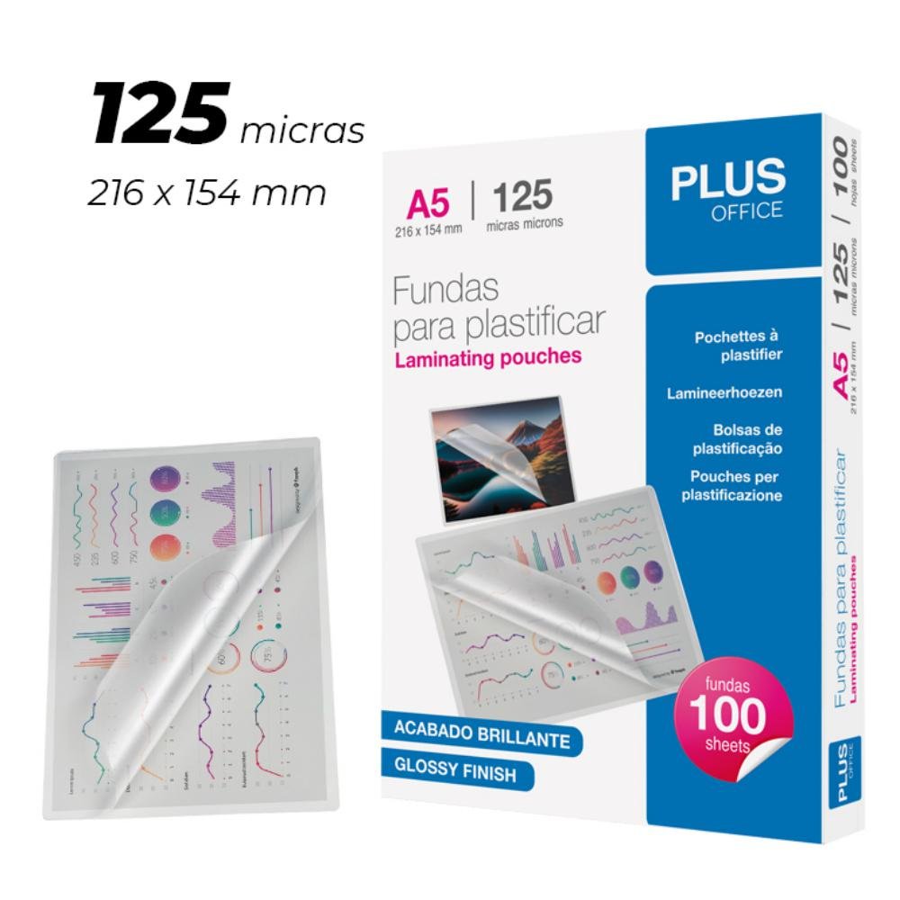 Funda Plastificar Plus Office A5 125 Micras
