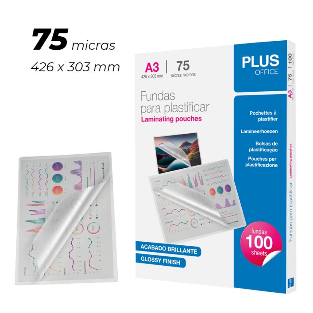 Funda Plastificar Plus Office A3 75 Micras