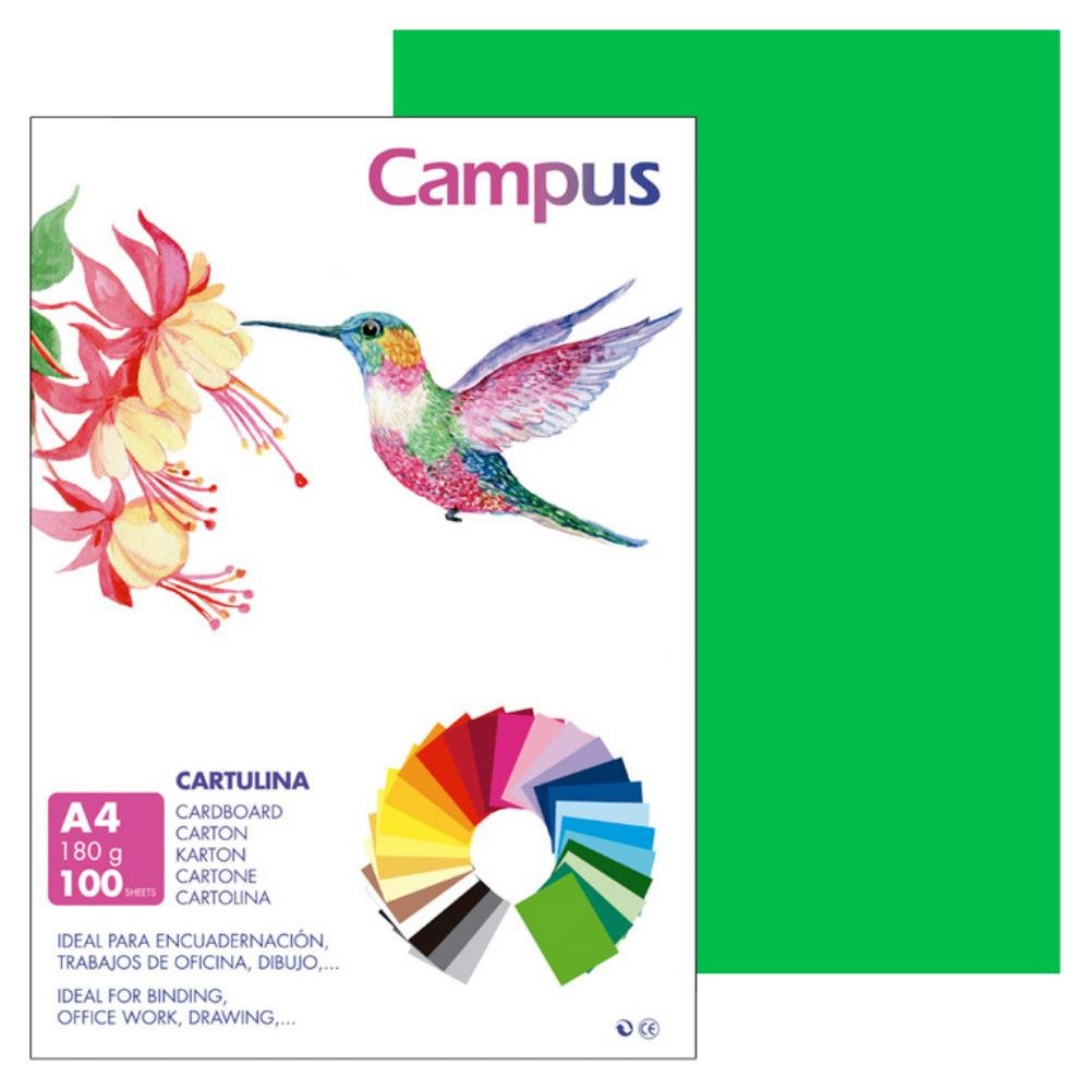 Cartulina Campus A4 180g Verde Billar