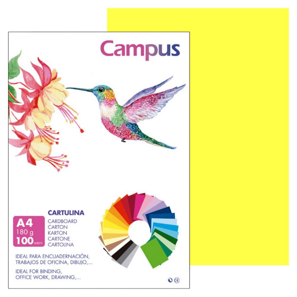 Cartulina Campus A4 180g Amarillo Limón