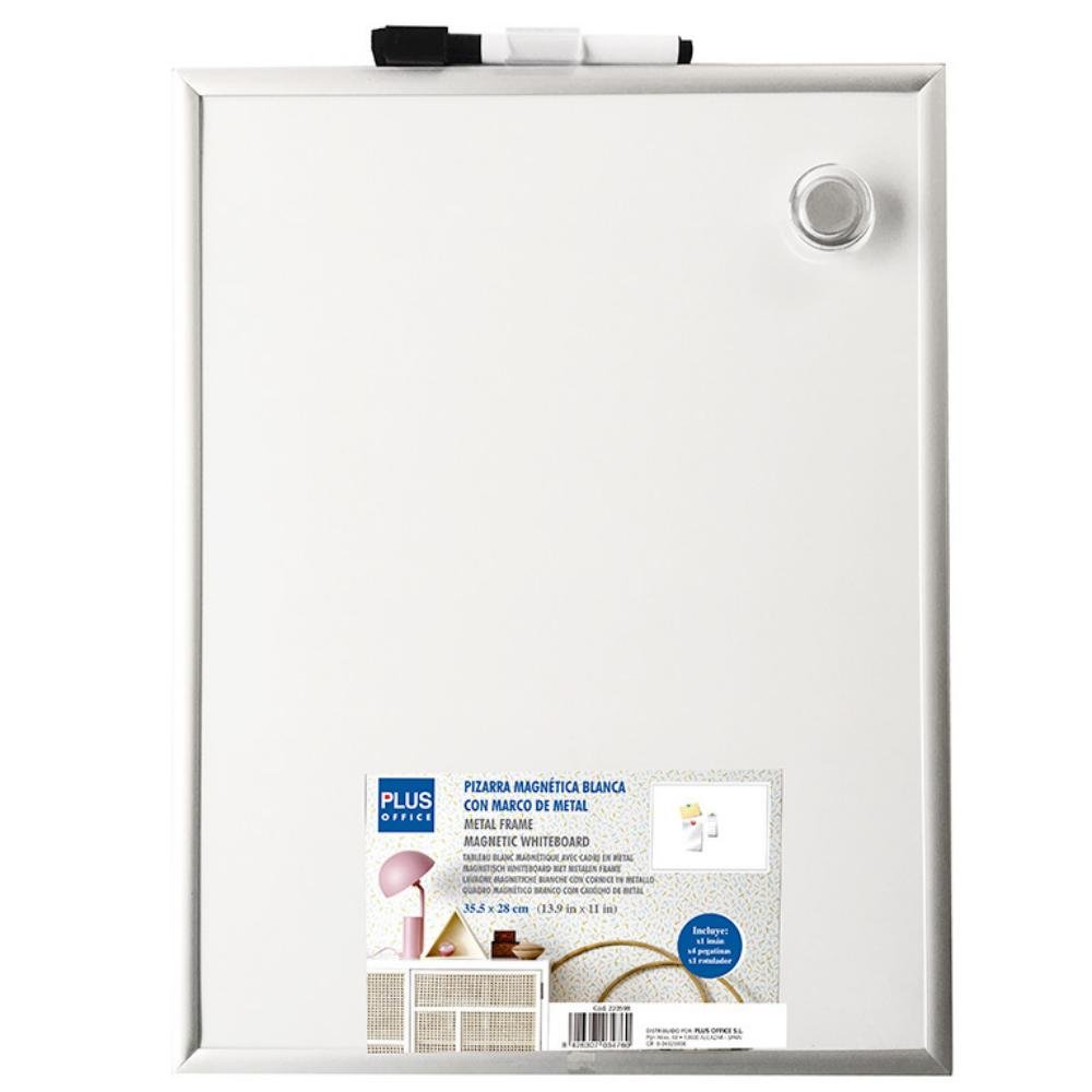 Pizarra Blanca Magnética Plus Office Marco Aluminio 350 x 280 mm