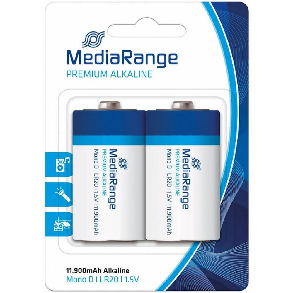 Pilas MediaRange Alcalina Mono D 2 ud.