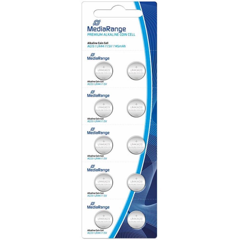 Pilas MediaRange Alcalina LR44-1,5V 10 ud.
