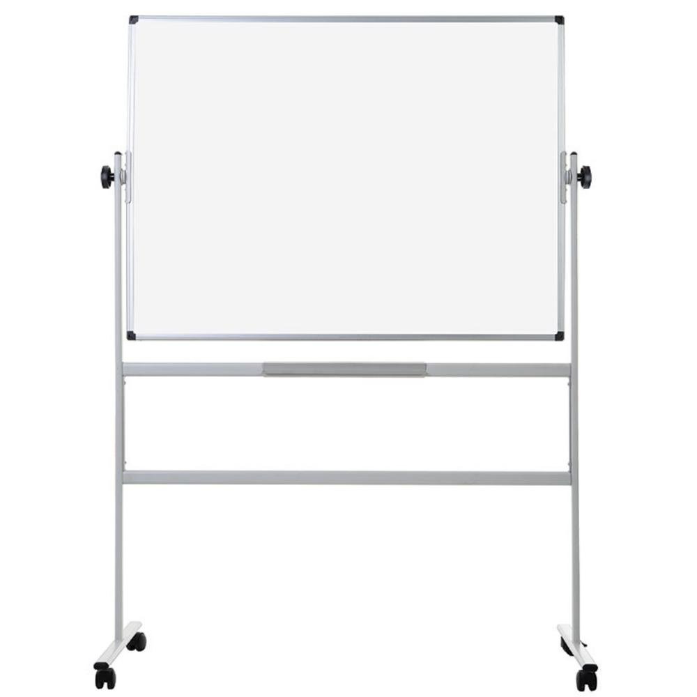 Pizarra Bi-Office Vitrificada Volteable Magnética con Ruedas 1200 x 900 mm