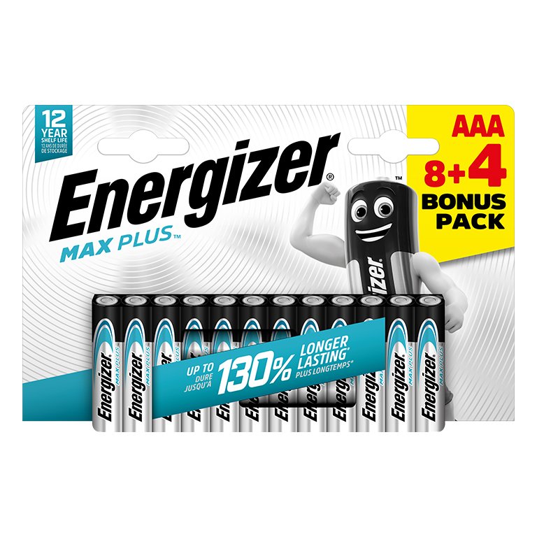 Pilas Energizer Alcalinas Max Plus AAA 12 ud.