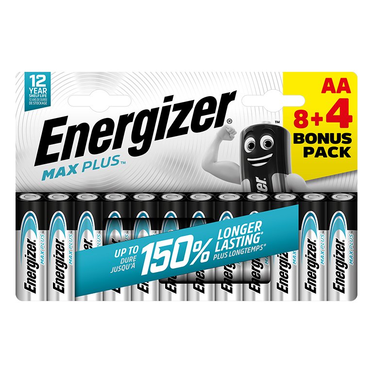 Pilas Energizer Alcalinas Max Plus AA 12 ud.