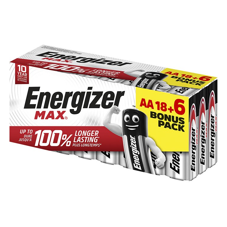 Pilas Energizer Alcalinas Max AA 24 ud.