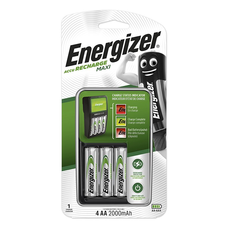 Cargador Pilas Energizer Maxi AA y AAA + 4 Pilas