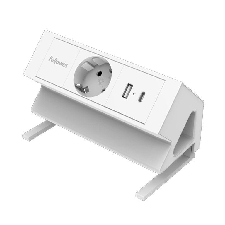 Regleta Sobremesa Fellowes 1 Toma + 1 USB + 1 USB-C Blanco