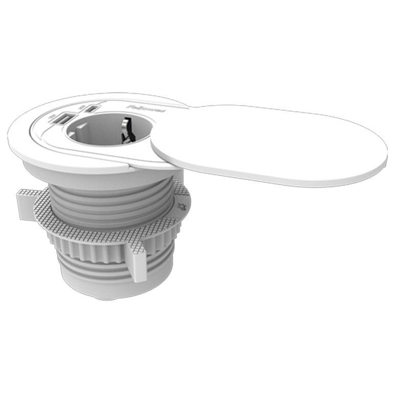 Toma de Escritorio Fellowes 1 Toma + 1 USB + 1 USB-C Blanco