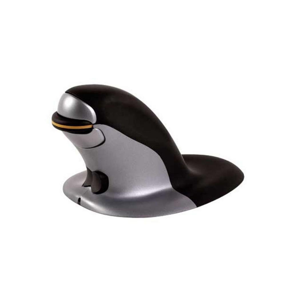 Ratón Ergonómico Vertical Fellowes Penguin Negro/Plateado