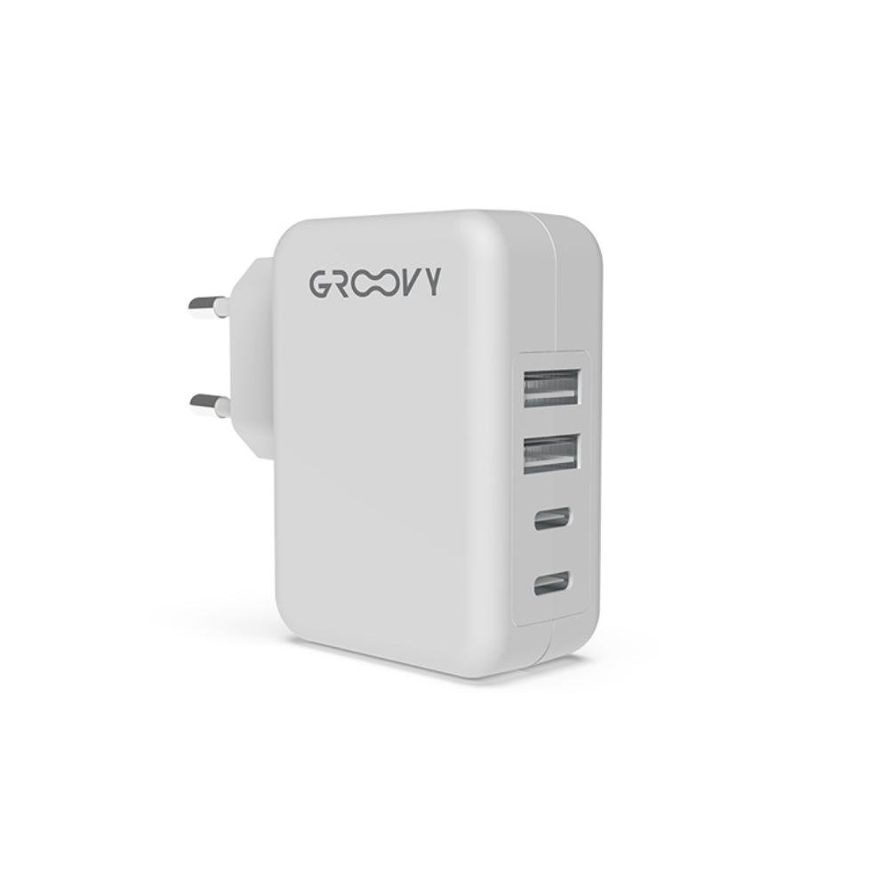 Cargador Groovy 2 USB + 2 USB-C