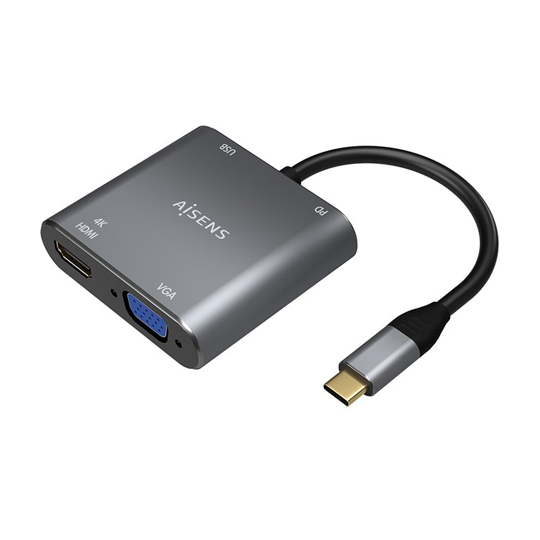 Cable Conversor Aisens de USB-C a VGA/HDMI 15 cm