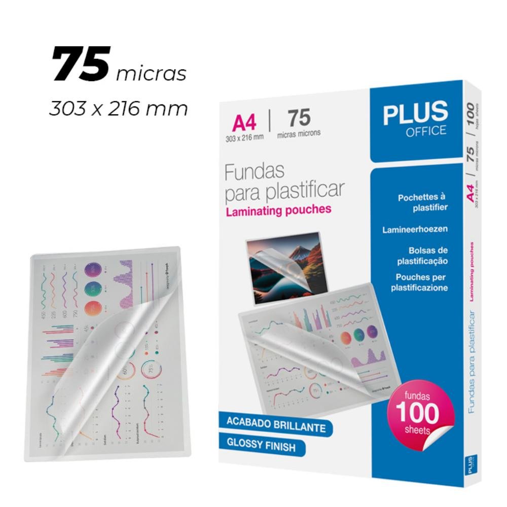 Funda Plastificar Plus Office A4 75 Micras