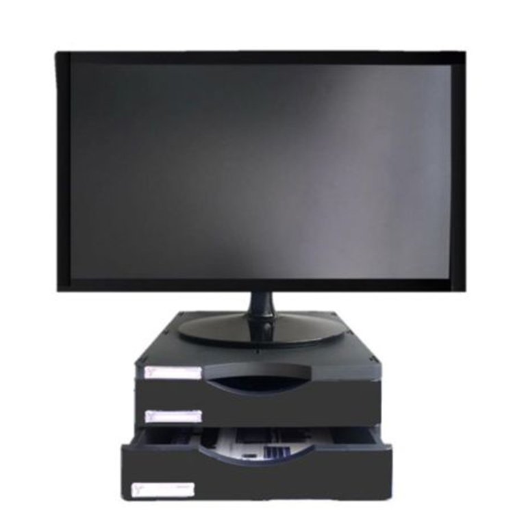 Soporte para Monitor Archivo 2000 2 Cajones Negro