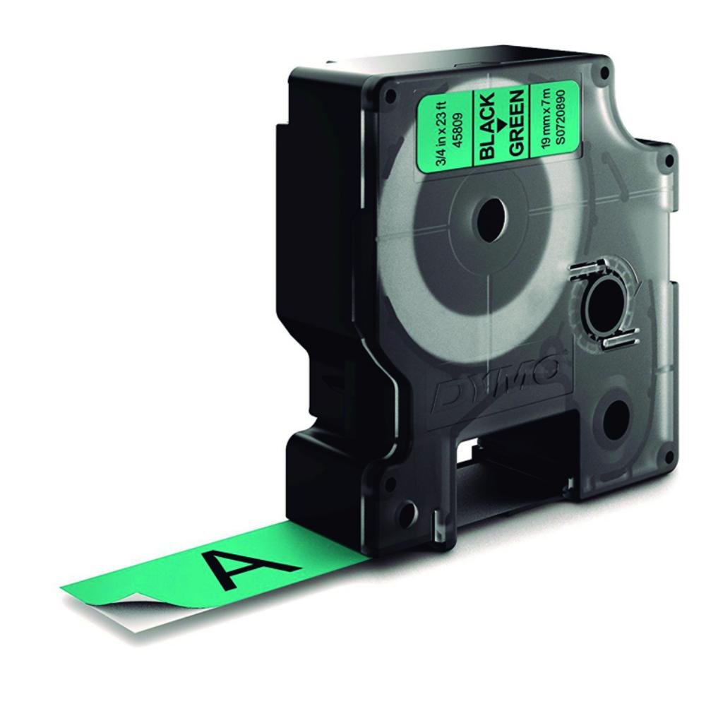 Cinta Dymo D1 Negro / Verde 19 mm x 7 m
