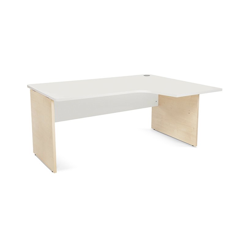 Mesa Rocada Línea Work L a la Derecha 160 x 120 x 80 cm Haya/Blanco