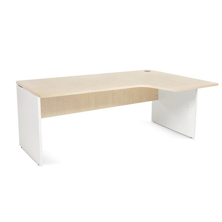 Mesa Rocada Línea Work L a la Derecha 180 x 120 x 80 cm Blanco/Haya