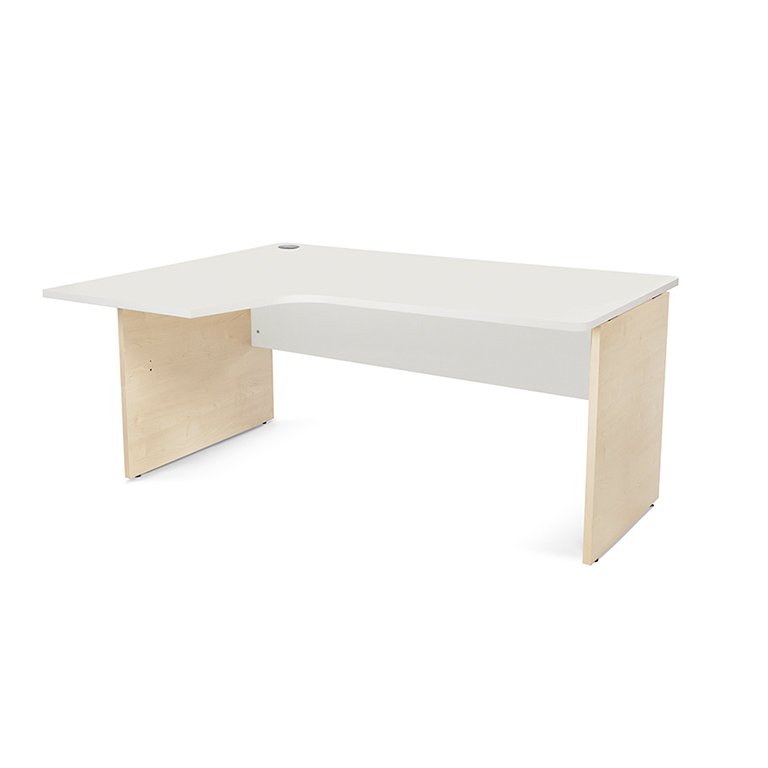 Mesa Rocada Línea Work L a la Izquierda 160 x 120 x 80 cm Haya/Blanco