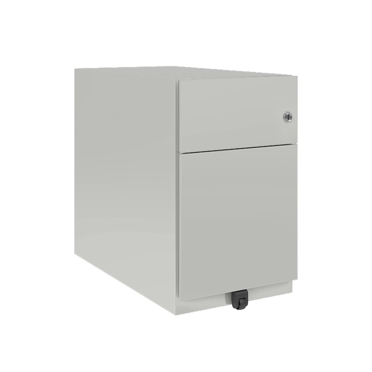 Cajonera Metálica Bisley Note Ruedas y 1 Cajón + 1 Carpetero Gris