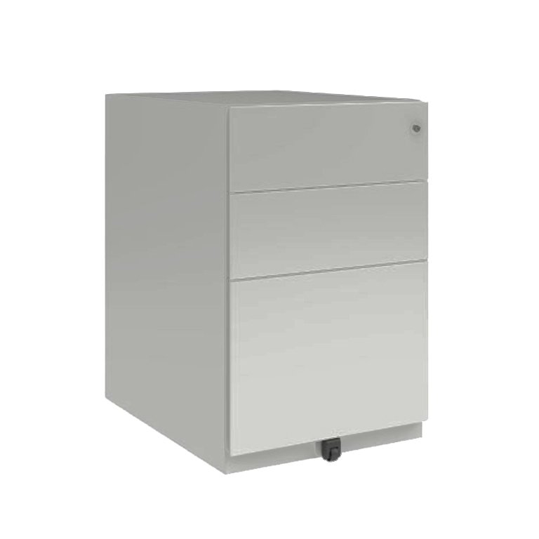 Cajonera Metálica Bisley Note Ruedas 2 Cajones + 1 Carpetero Gris