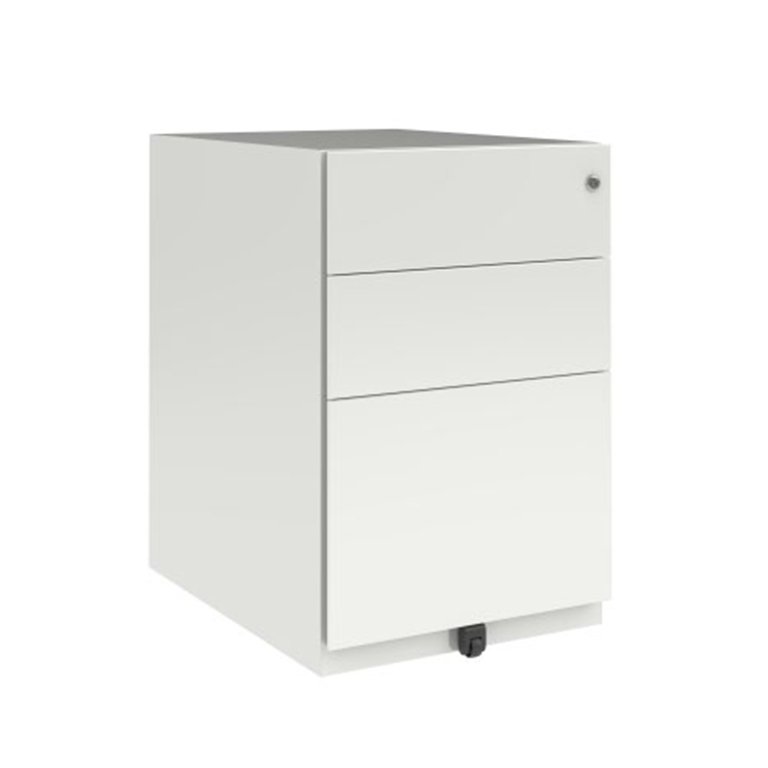 Cajonera Metálica Bisley Note Ruedas 2 Cajones + 1 Carpetero Blanco