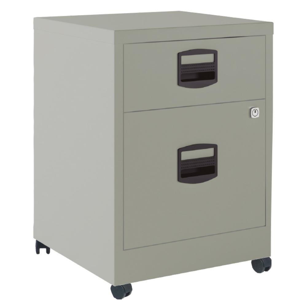Cajonera Metálica Bisley 2 Cajones Ruedas Gris