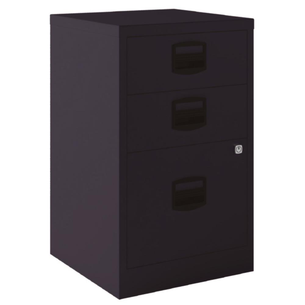 Cajonera Metálica Bisley 3 Cajones Sin Ruedas Negro