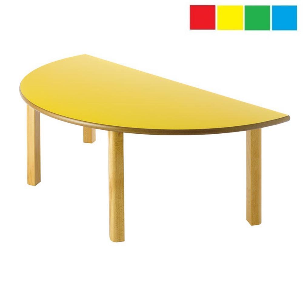Mesa Infantil Semicircular 120 x 60 cm Altura 46 cm Haya