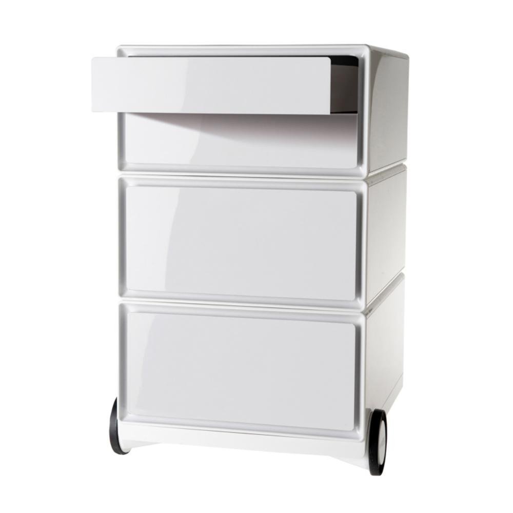 Cajonera Ruedas PaperFlow Easy Box 4 Cajones Horizontales Blanca
