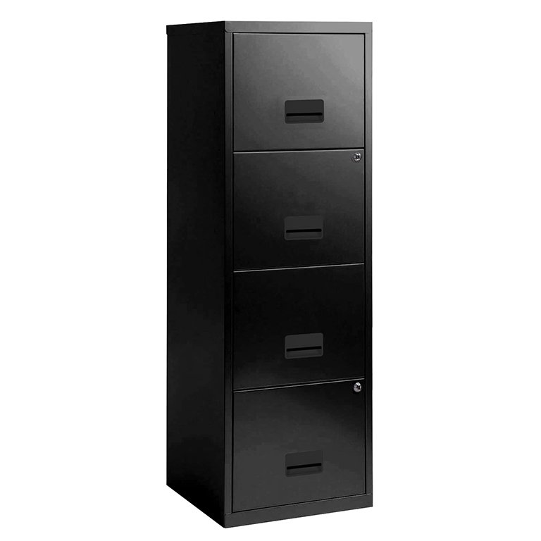 Archivador Con 4 Cajones Pierre Henry Metálico Maxi Negro