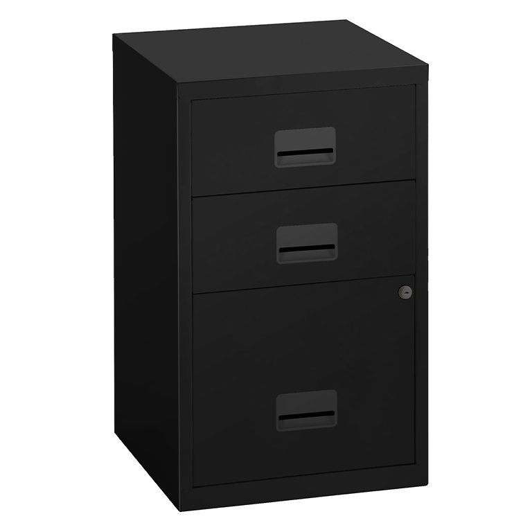 Cajonera Sin Ruedas Pierre Henry Combi 3 Cajones Negro