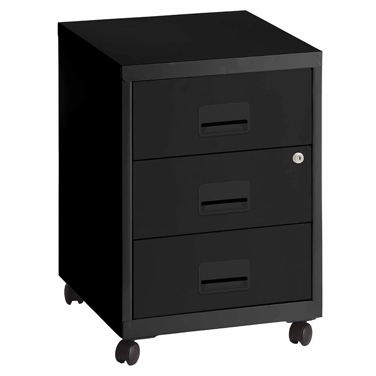 Cajonera Ruedas Pierre Henry Combi 3 Cajones Negro