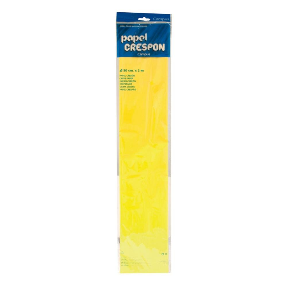 Papel Crespón Campus College 50cm x 2m Amarillo Claro