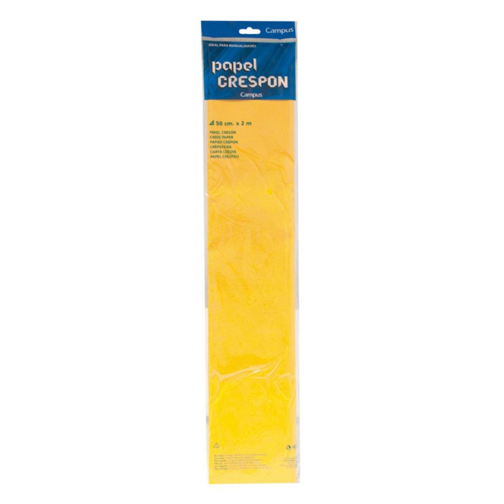 Papel Crespón Campus College 50cm x 2m Amarillo Oscuro
