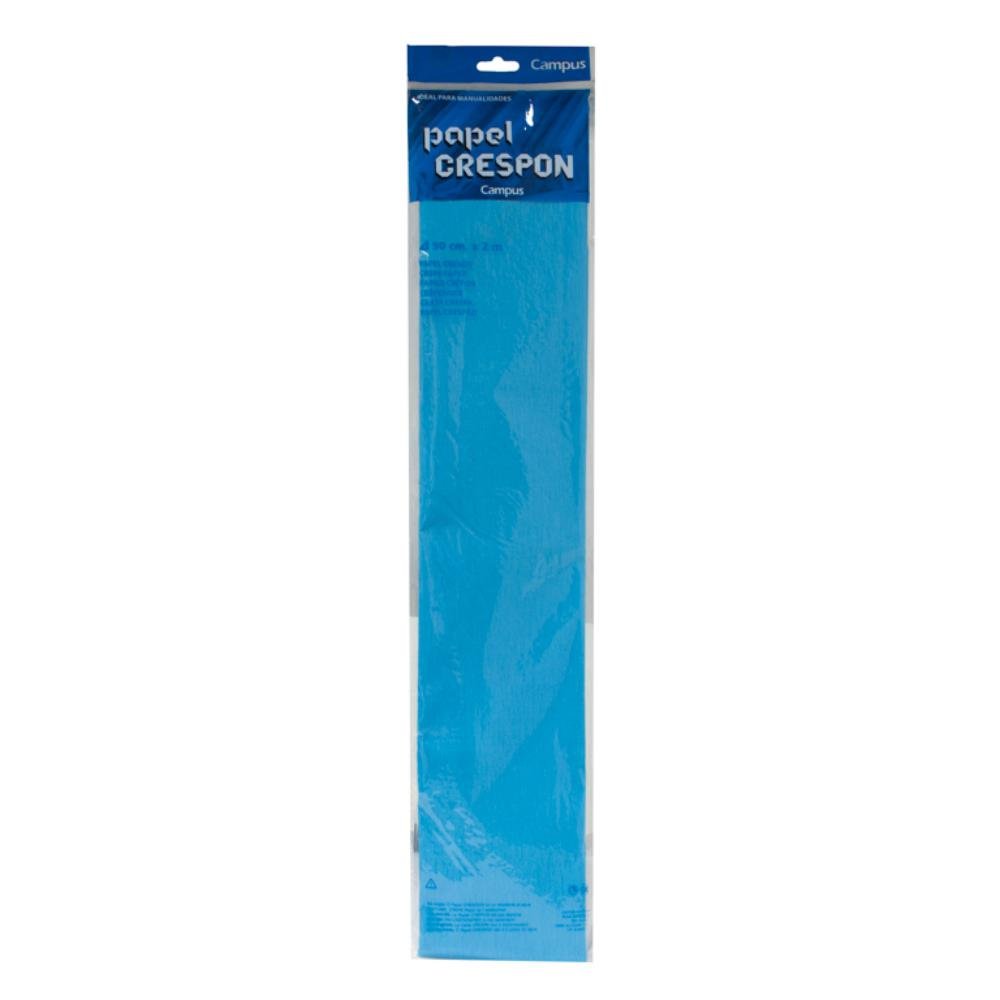 Papel Crespón Campus College 50cm x 2m Azul Claro
