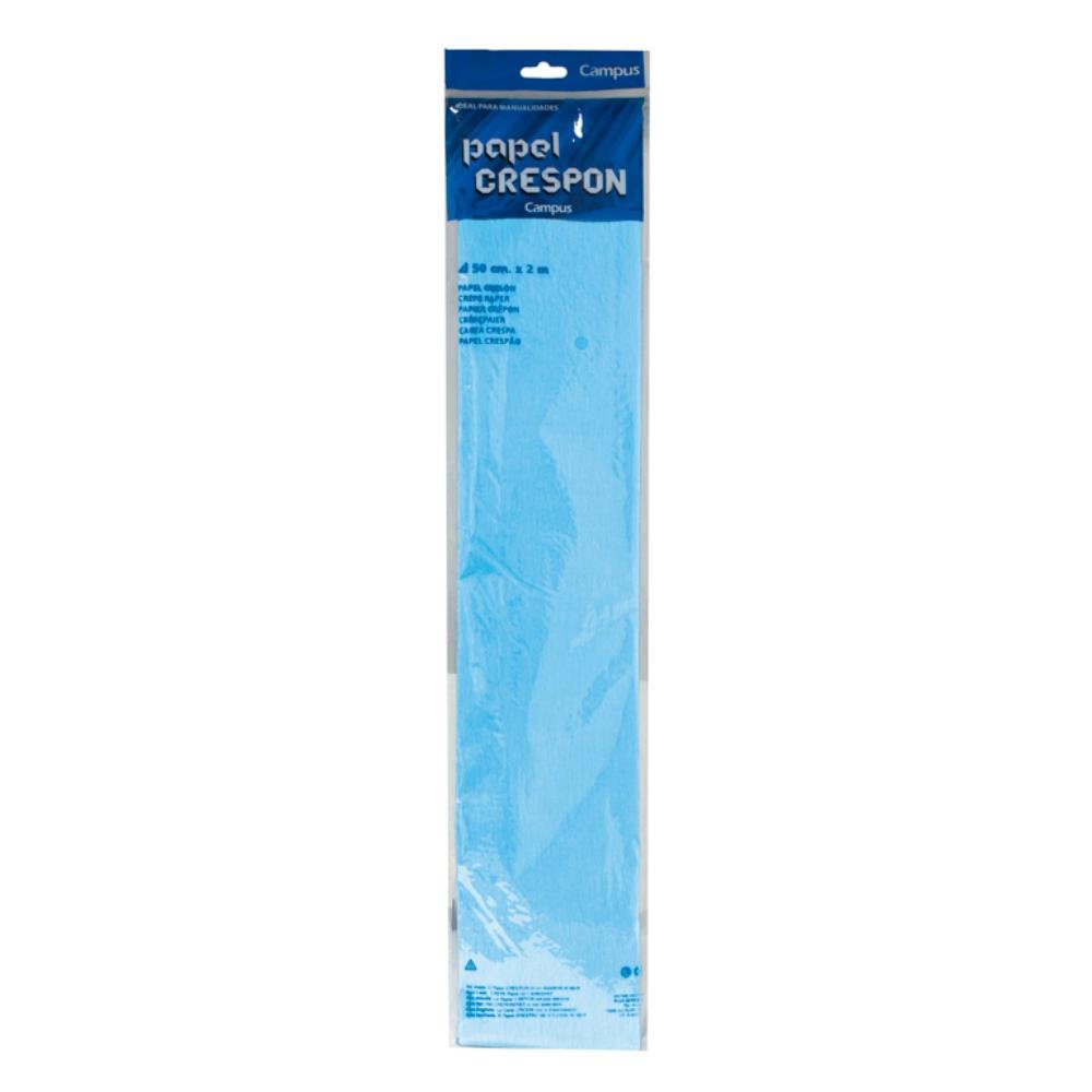 Papel Crespón Campus College 50cm x 2m Azul Cielo