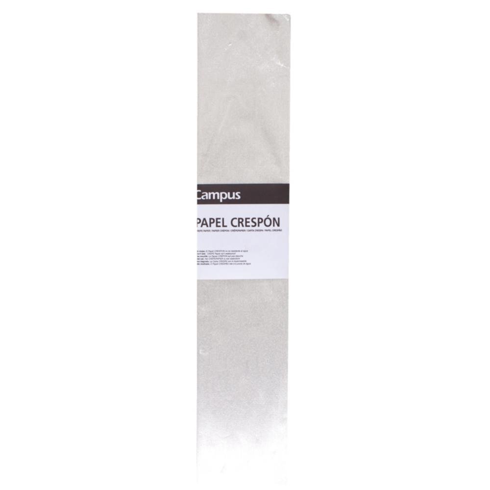 Papel Crespón Campus College 50cm x 2m Plata Metalizado