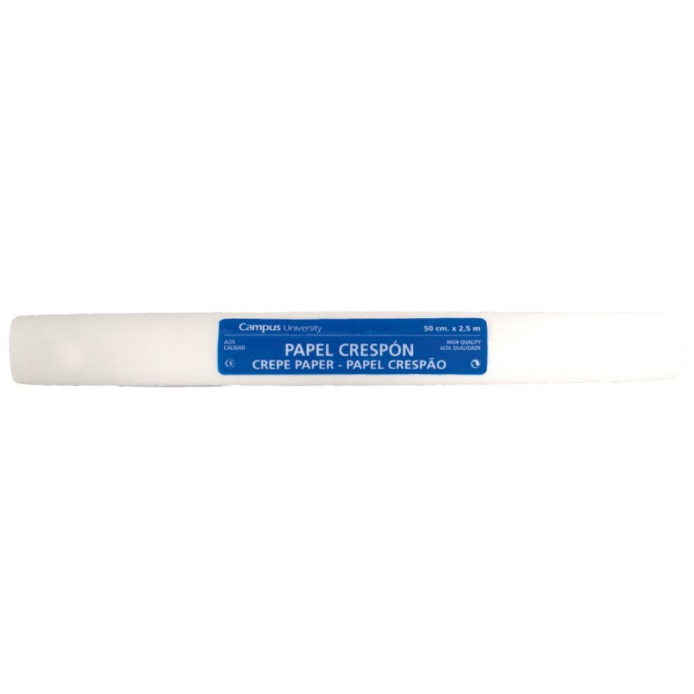 Papel Crespón Campus College 50cm x 2,5m Blanco