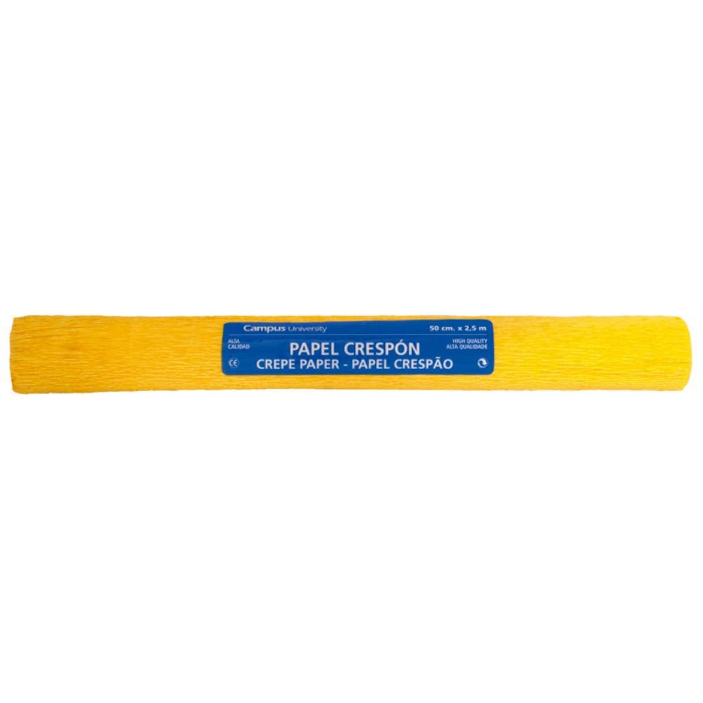 Papel Crespón Campus College 50cm x 2,5m Amarillo Oscuro