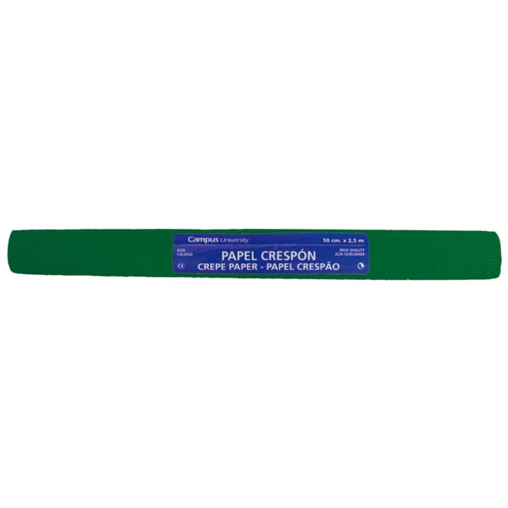 Papel Crespón Campus College 50cm x 2,5m Verde Oscuro
