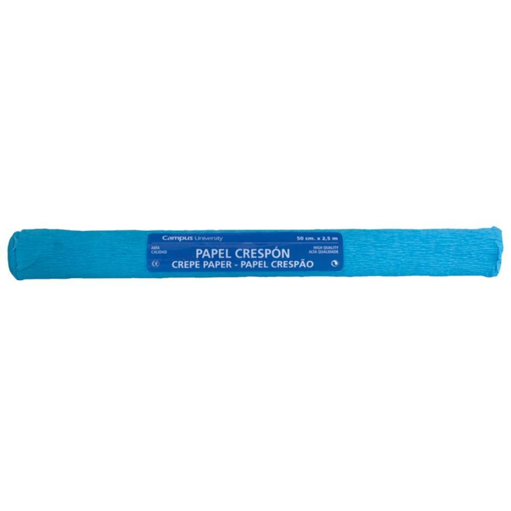Papel Crespón Campus College 50cm x 2,5m Azul Claro