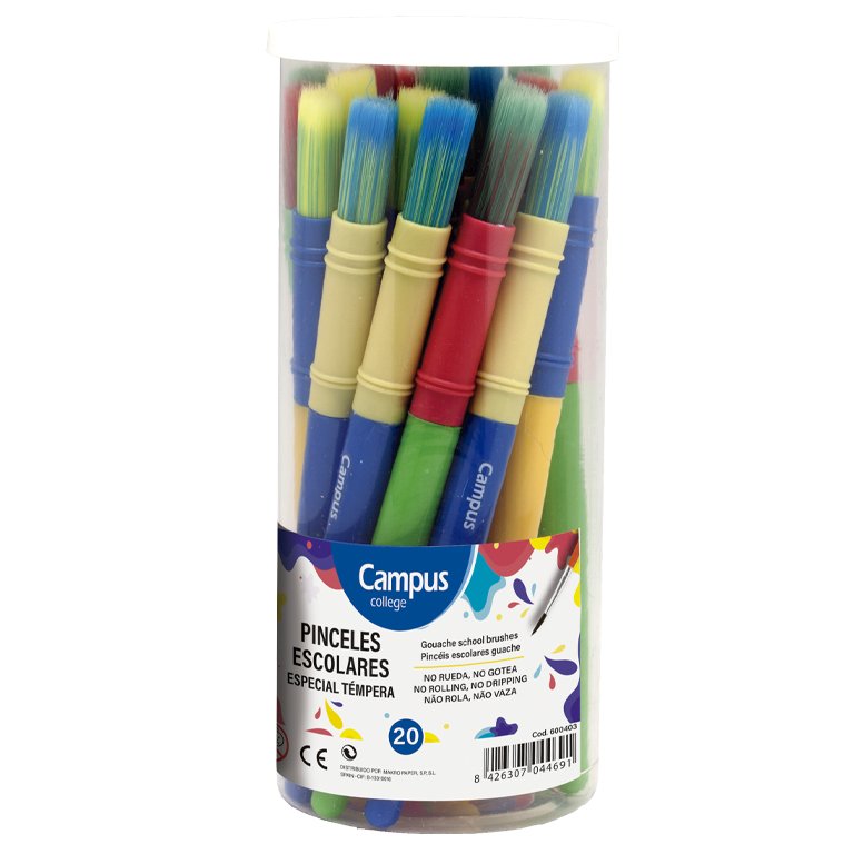 Pincel Témpera Campus College 20 ud. Colores Surtidos