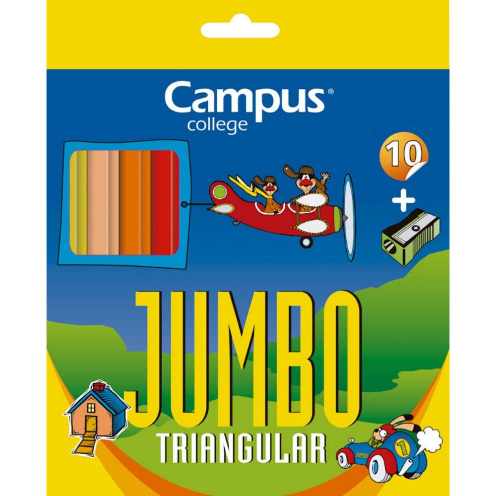 Lápices de Colores Campus Baby 10 Colores + Sacapuntas