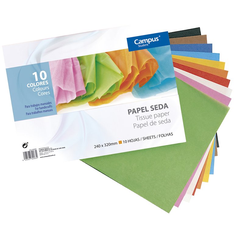 Bloc Papel Seda Campus College Folio 17g Colores Surtidos