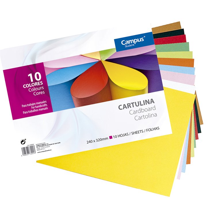 Bloc Cartulinas Campus College Folio 180g Colores Surtidos