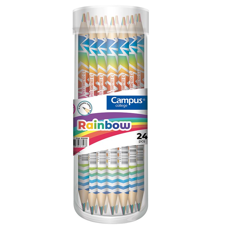Lápiz de Colores Campus Rainbow Bote 24 ud.