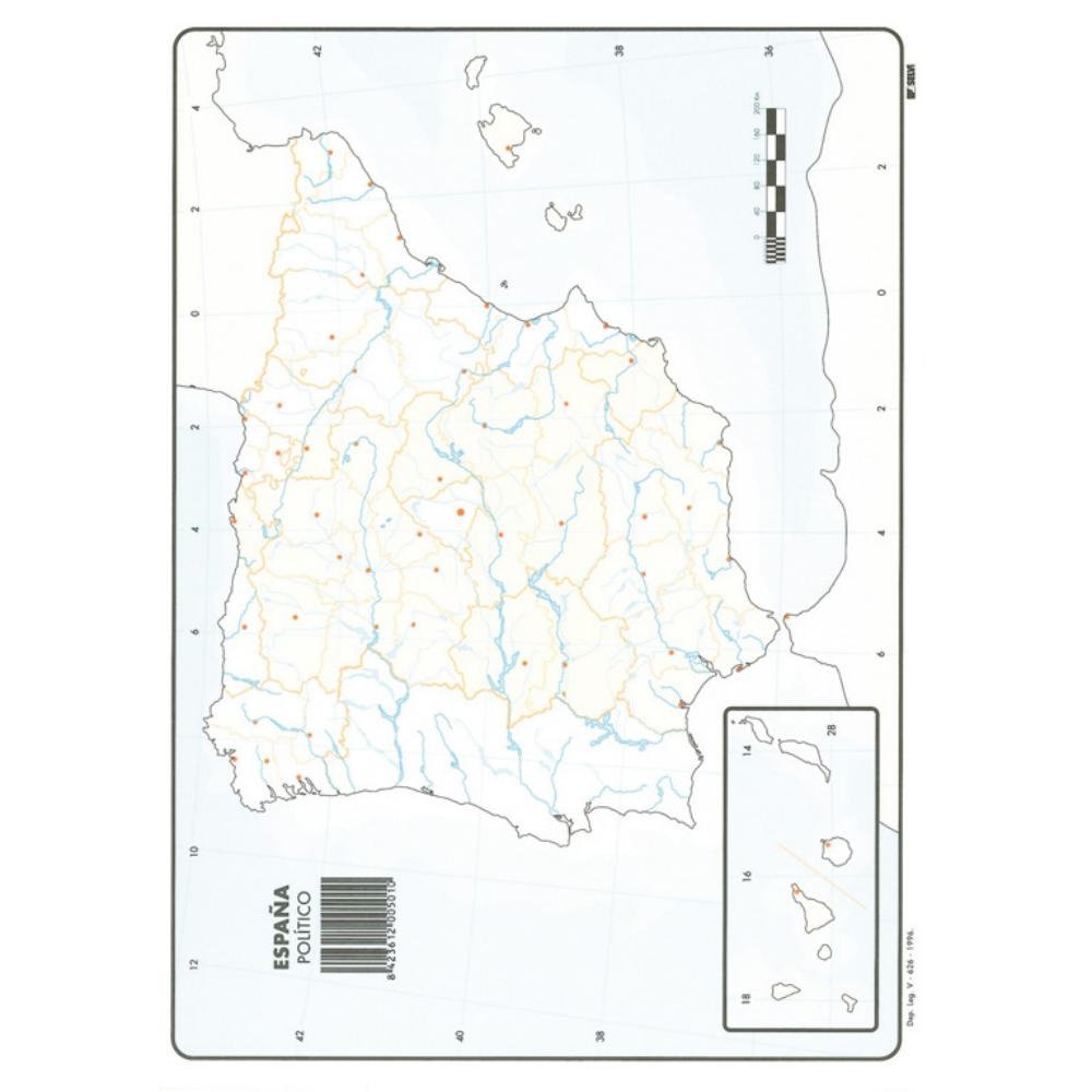 Mapa Mudo España Político